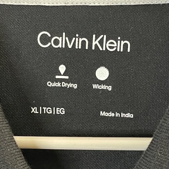 Calvin Klein Mens Polo Shirt XL White & Black Quick Dry Moisture-Wicking - Picture 5 of 11